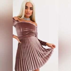 Velvet Pink Mini Dress